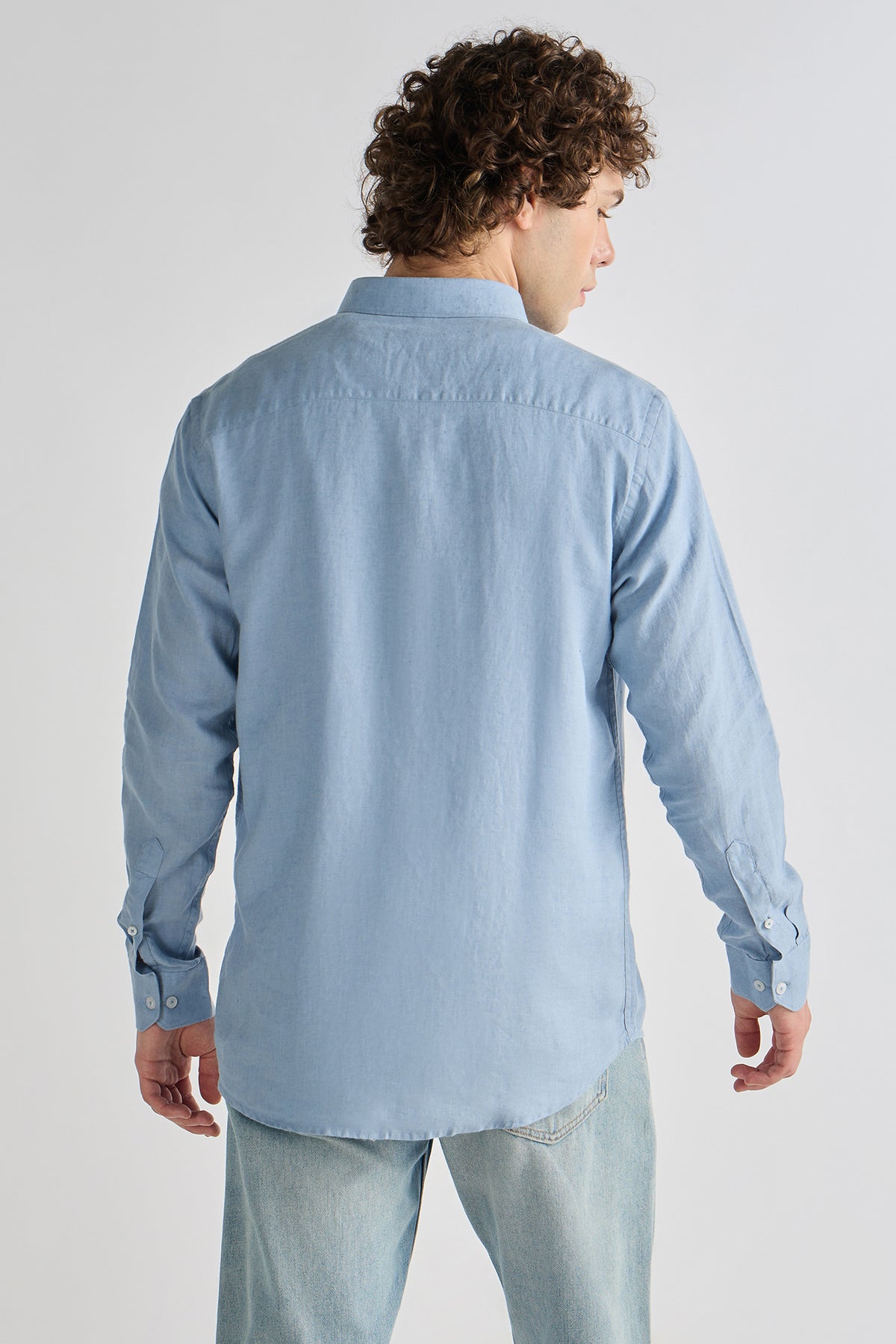 Sky Blue Pure Linen Shirt