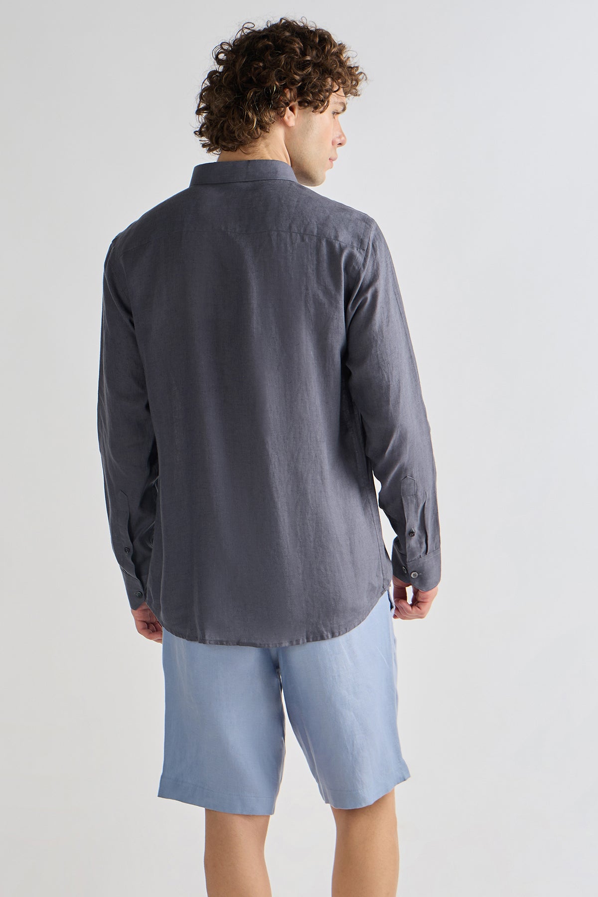 Black Stone Pure Linen Shirt