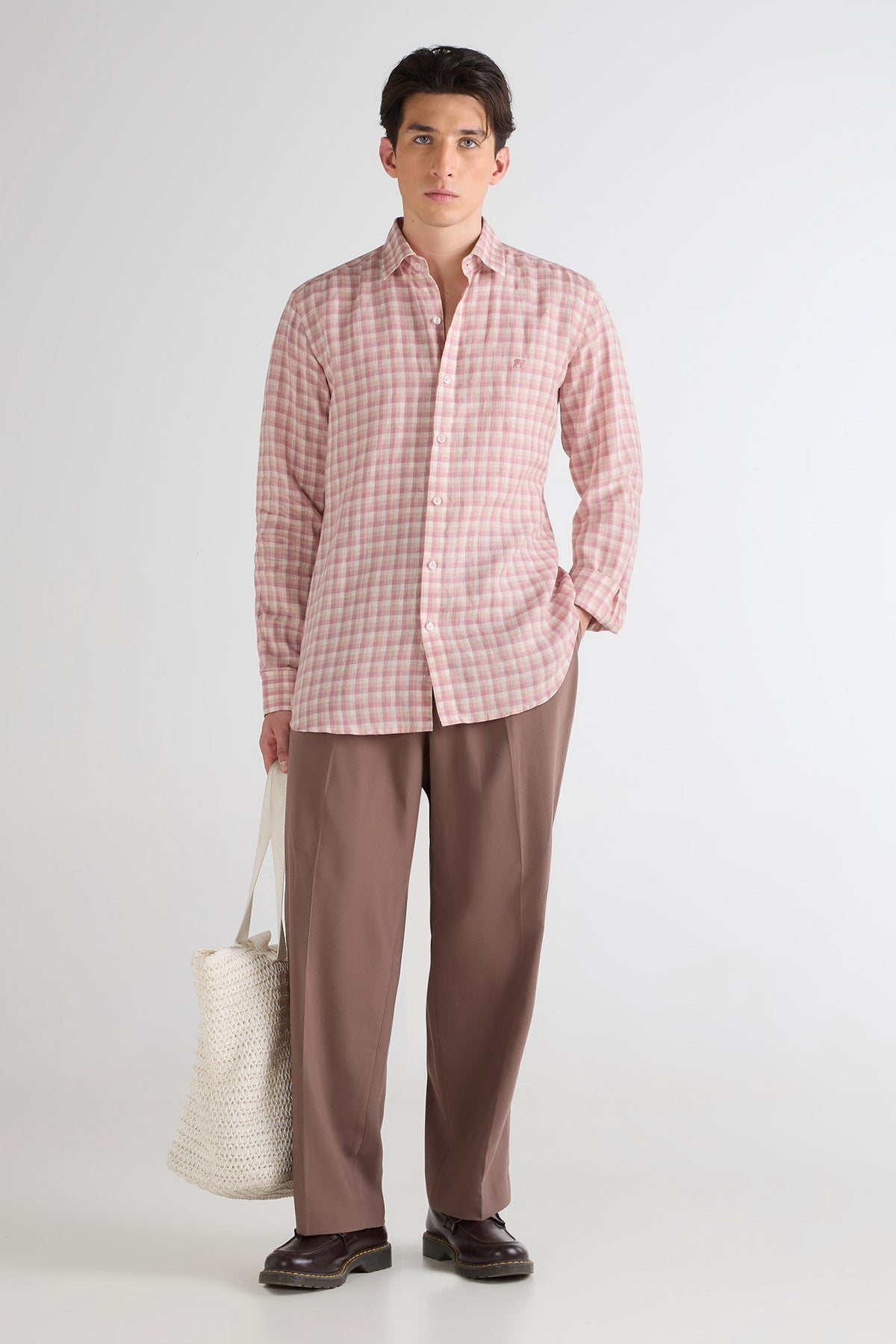 Pastel Check Pure Linen Shirt