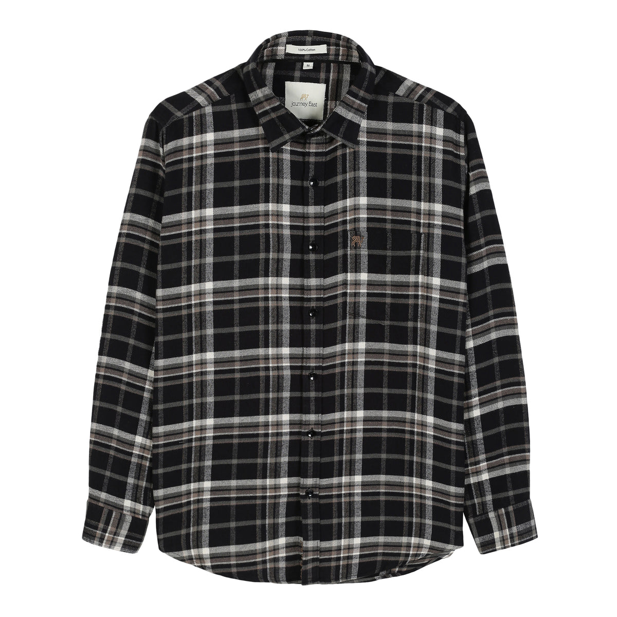 Buy Black brushed cotton check Men's Shirt Online