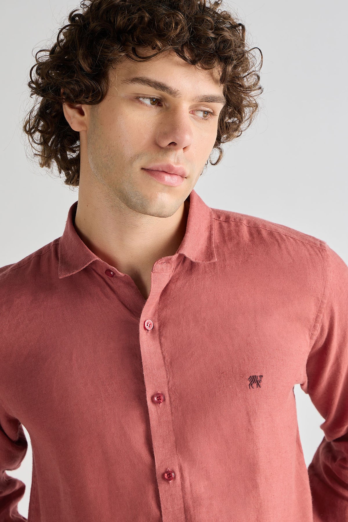 Imperial Red Pure Linen Shirt