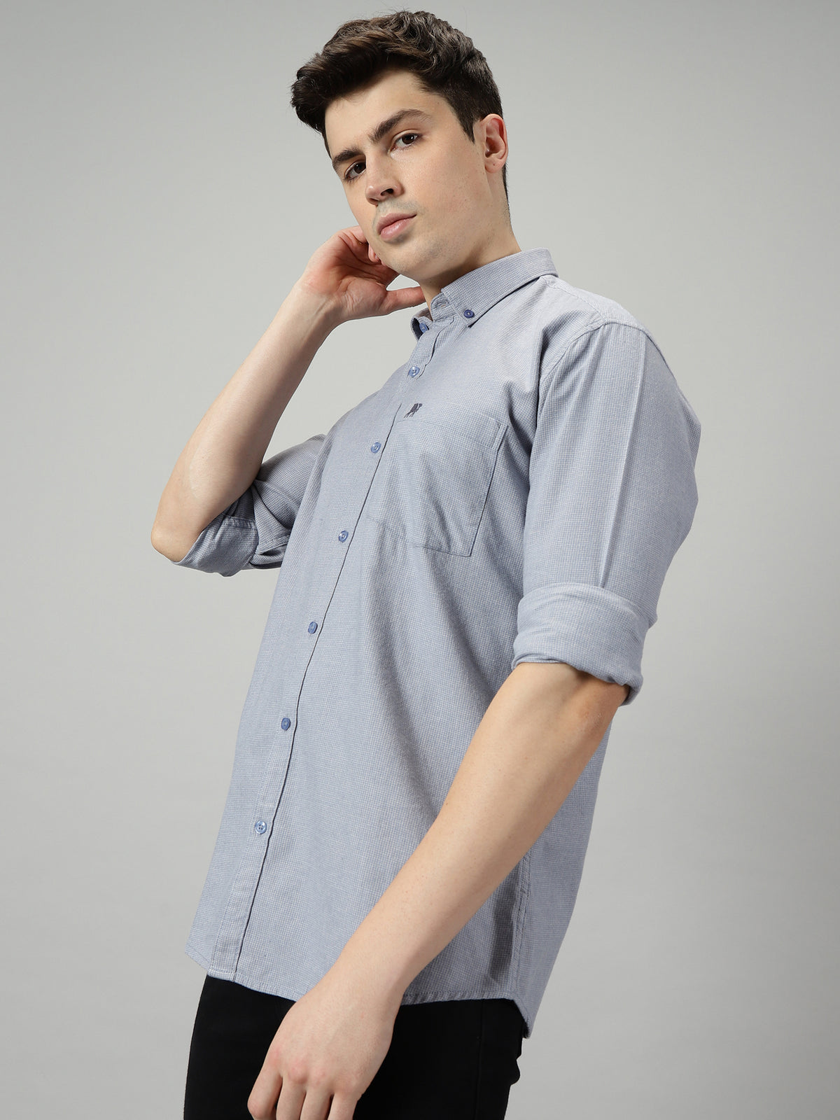 Smokey Blue Houndstooth Shirt