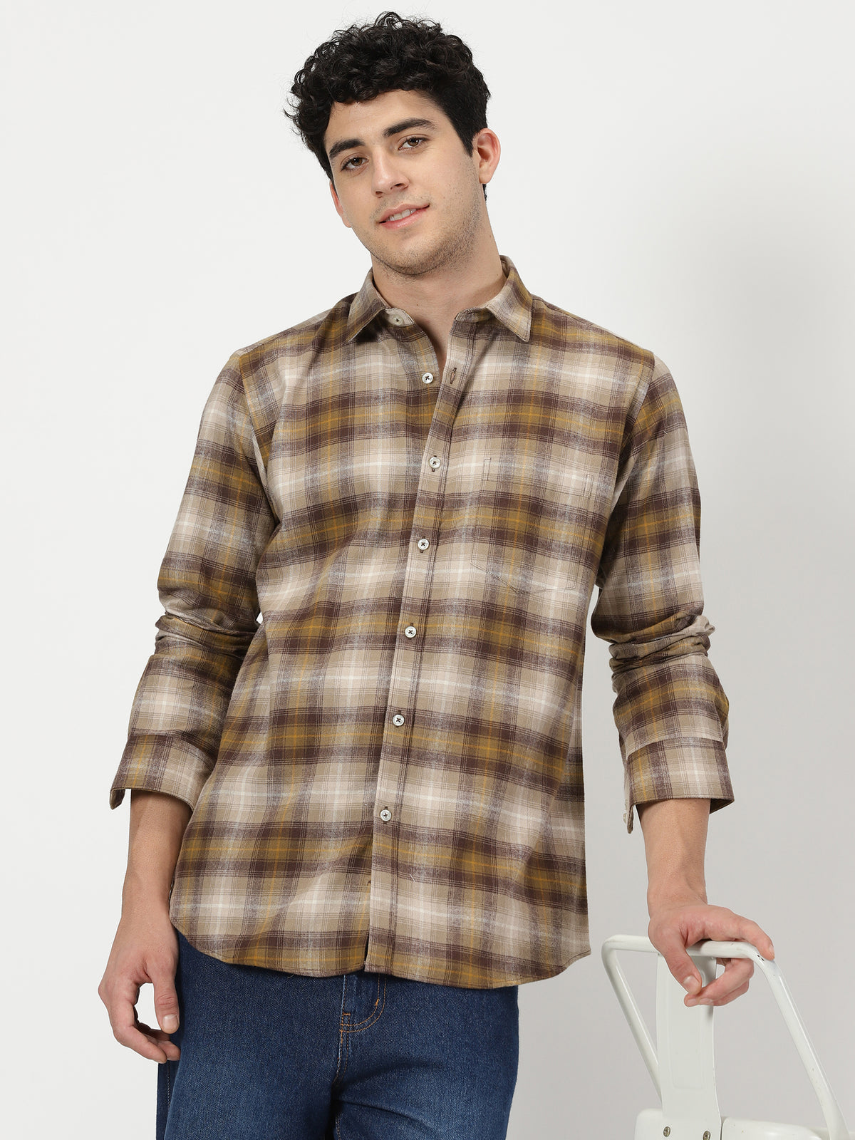 Brown Check Flannel Shirt