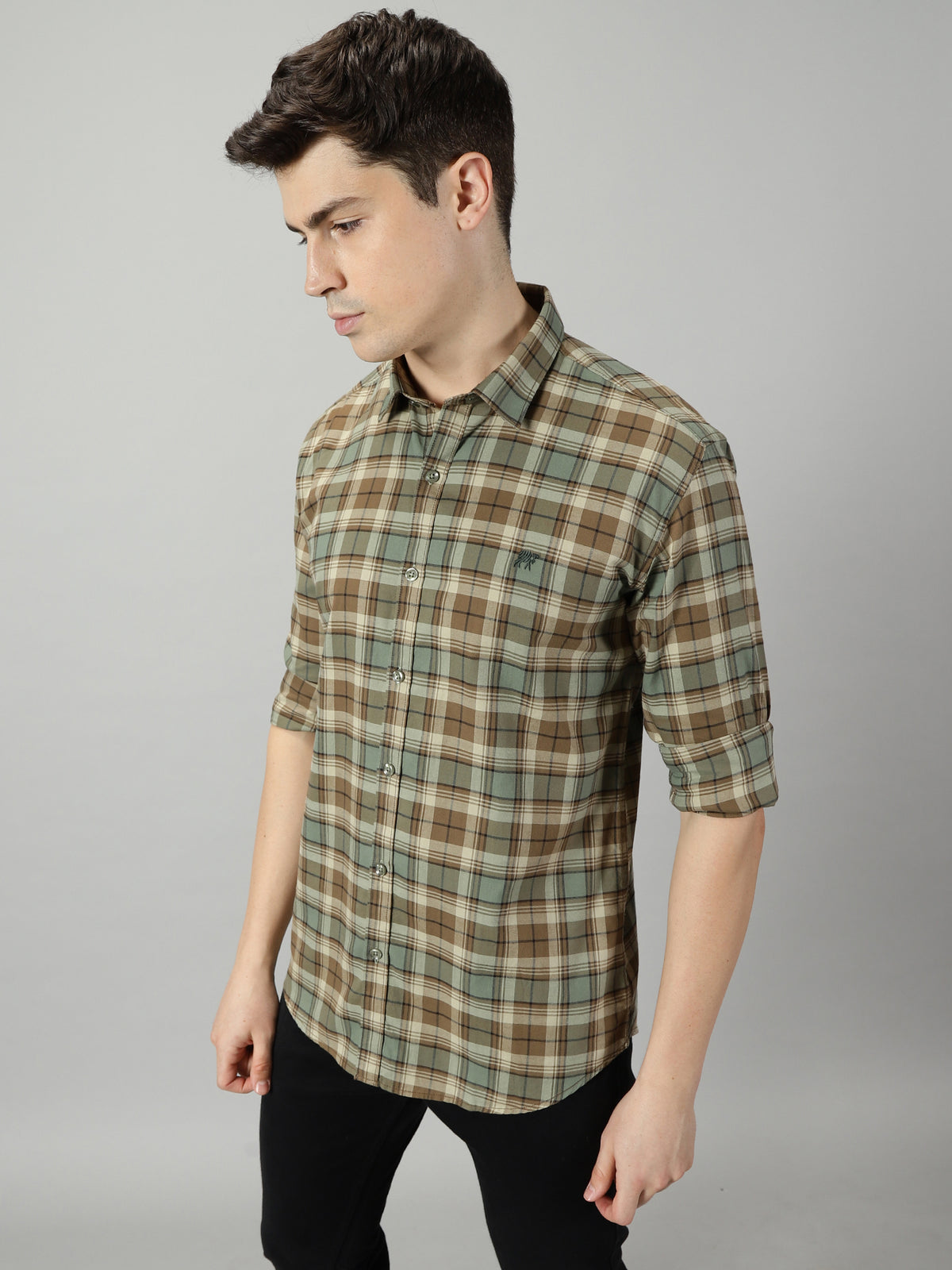 Khakhi Fern Blend Check Shirt