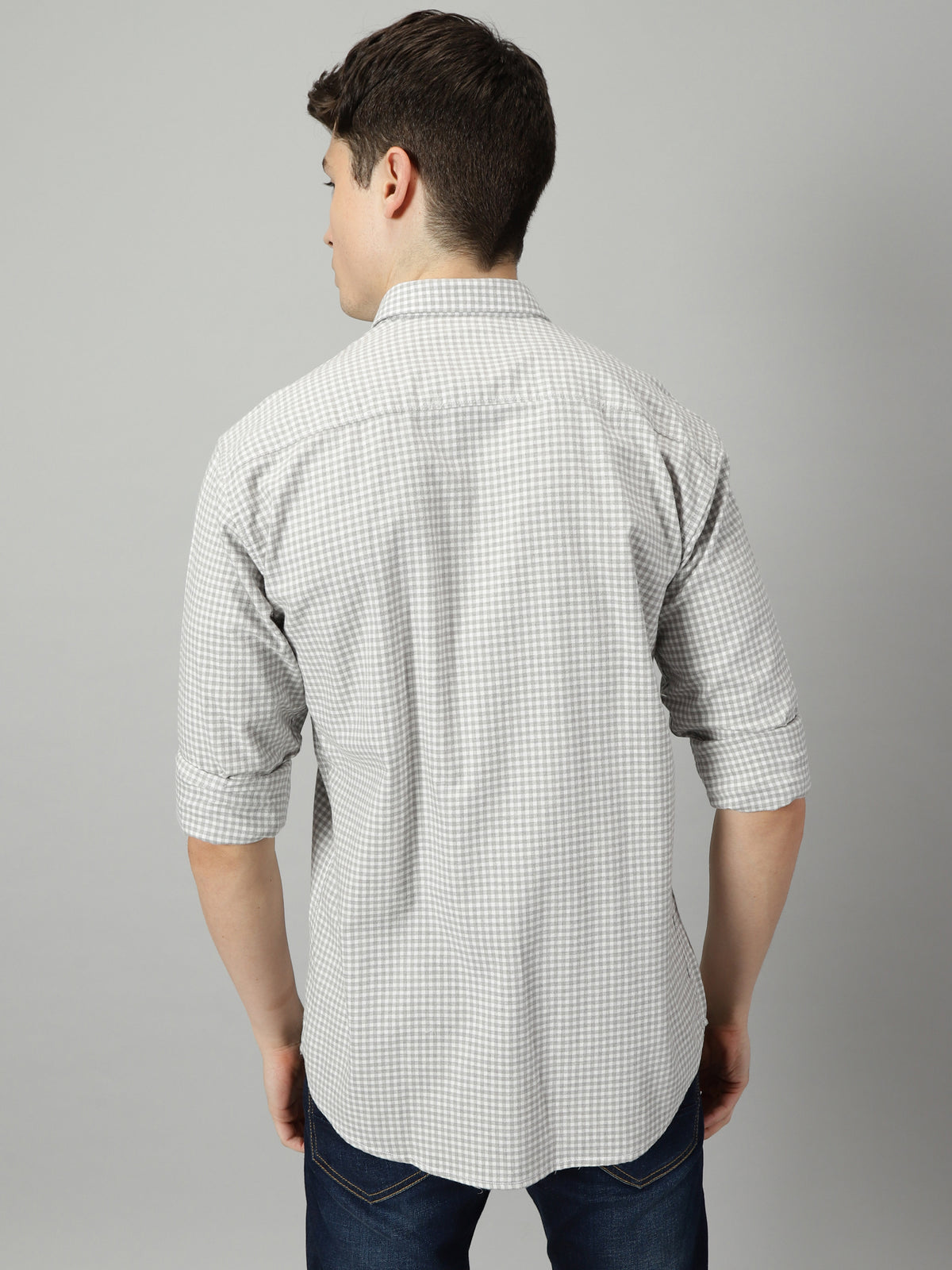 Pebble Grey White Plaid Shirt