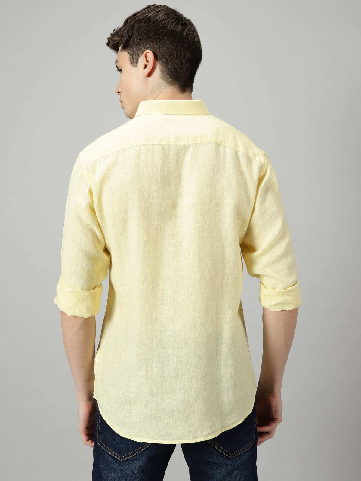 Buy Lemon Zest Pure Linen Men's Shirt Online