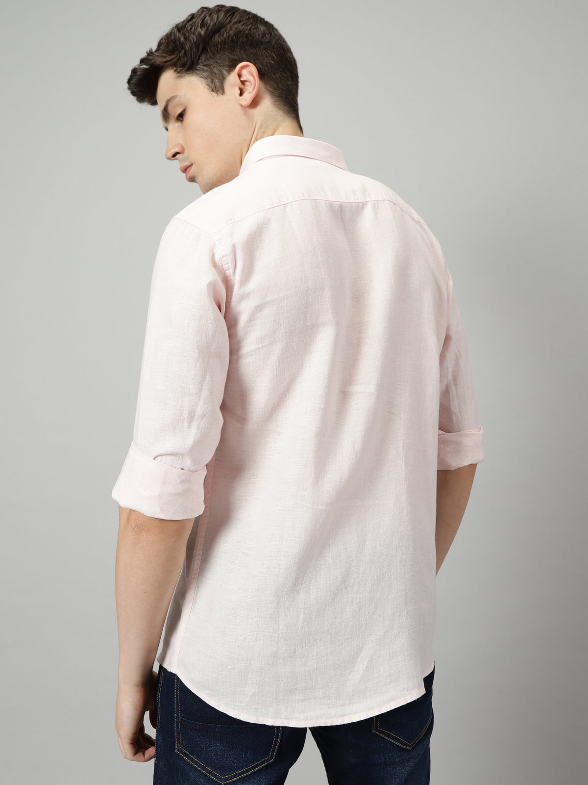 Buy Pink Onyx Pure Linen Men's Shirt Online