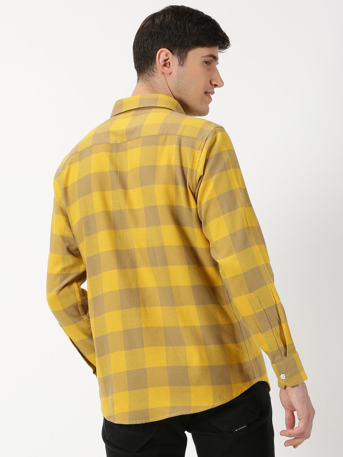 Buy Golden Check Flannel Cotton Men's Shirt Online