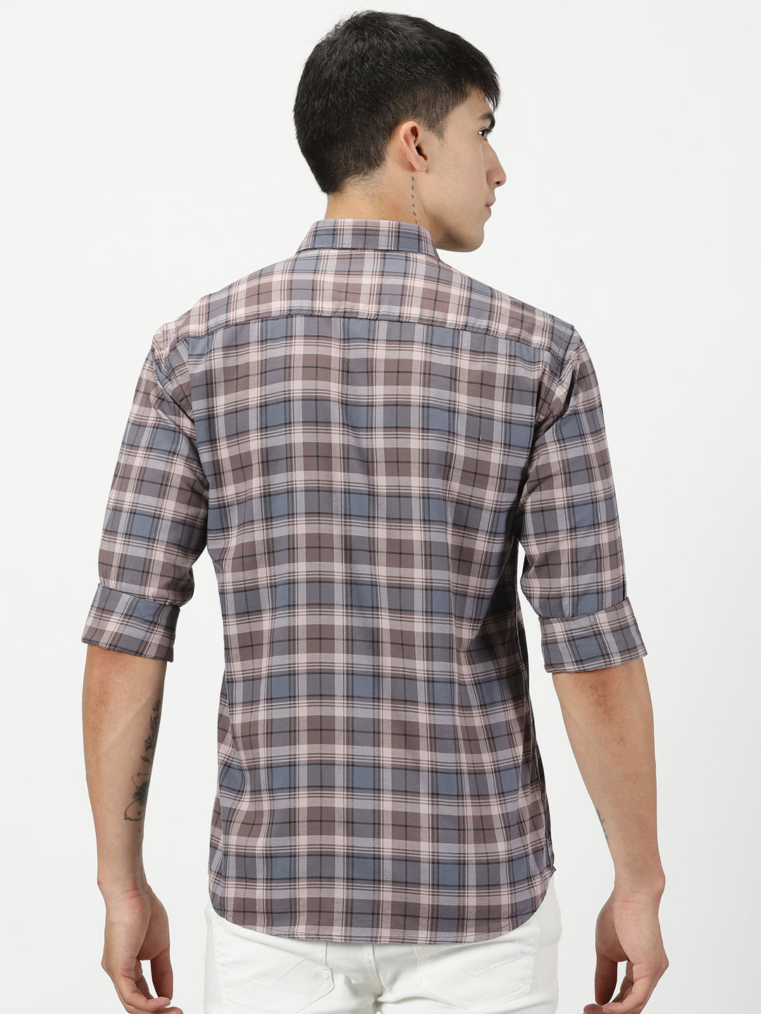 Lilac Tint Grey Check Shirt