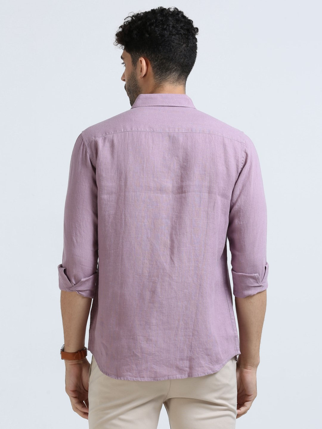 Buy Lavender Pure Linen Men's Shirt Online