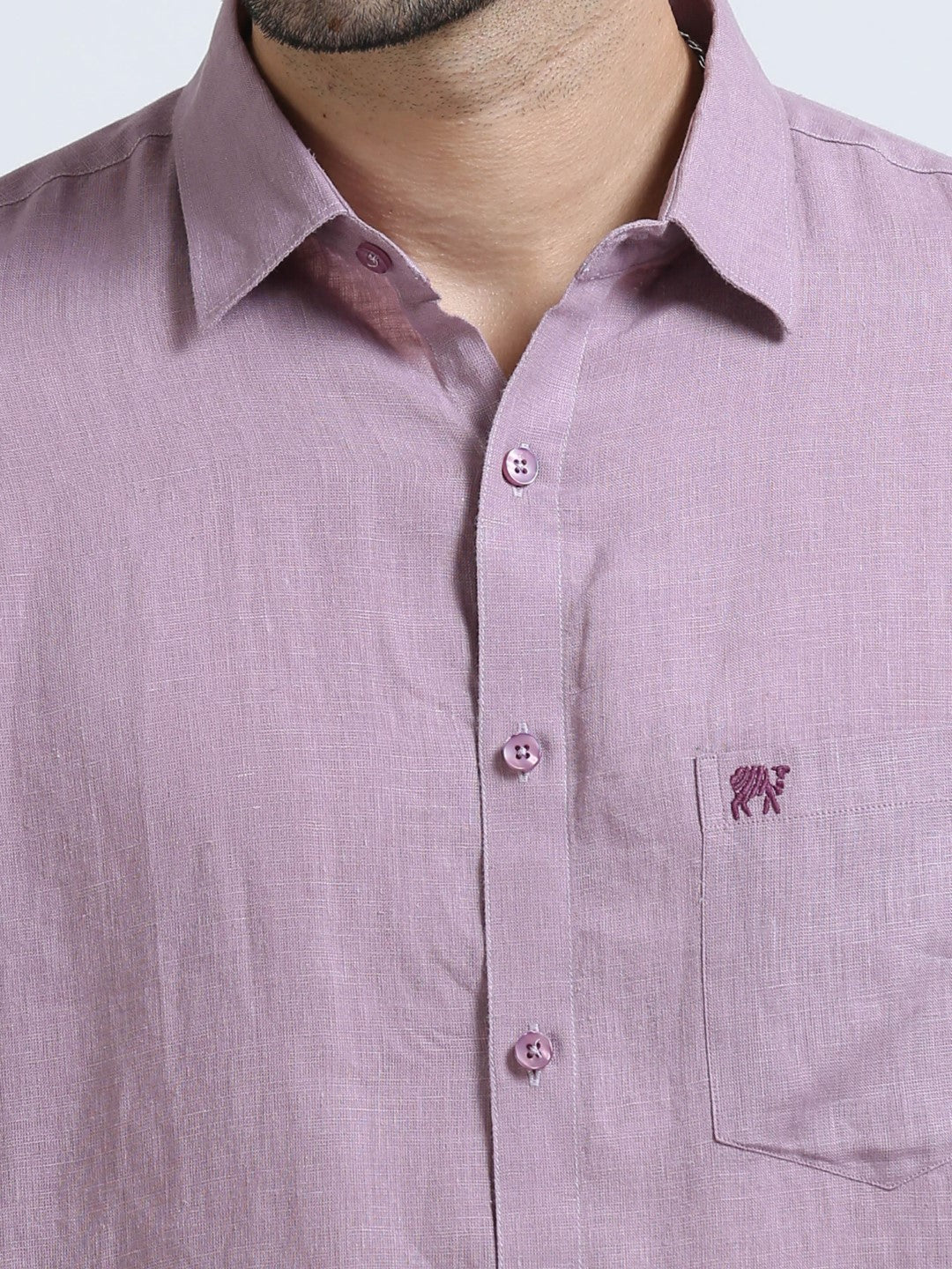 Buy Lavender Pure Linen Men's Shirt Online