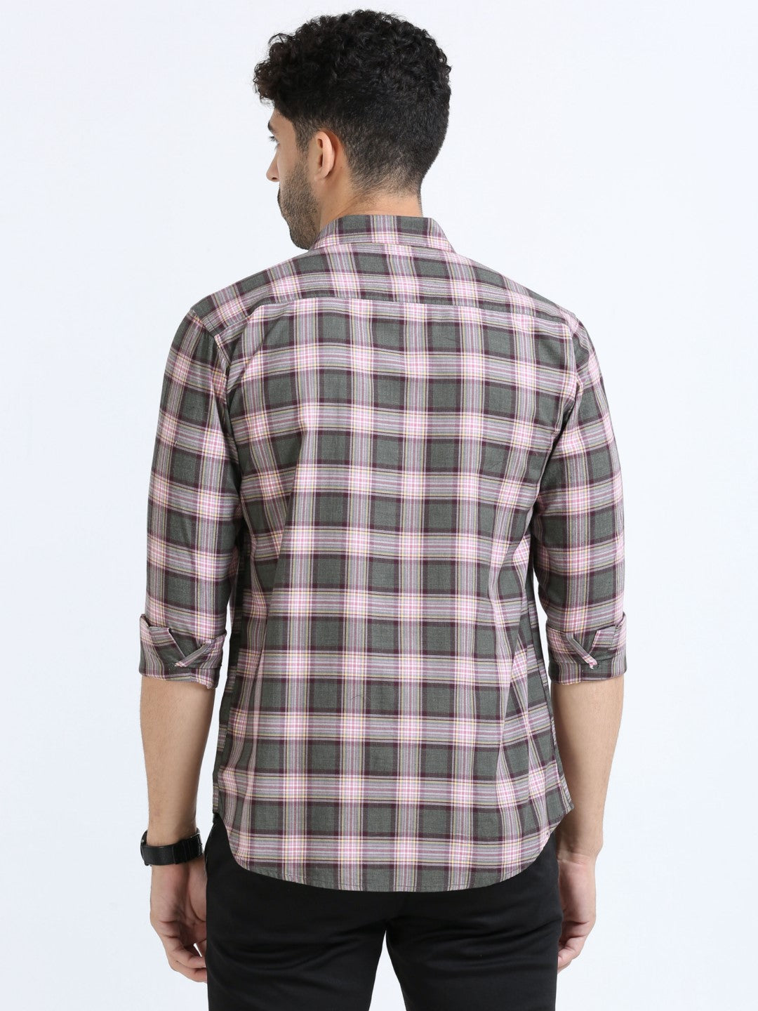 Buy Olive Blush Check Men's Shirt Online