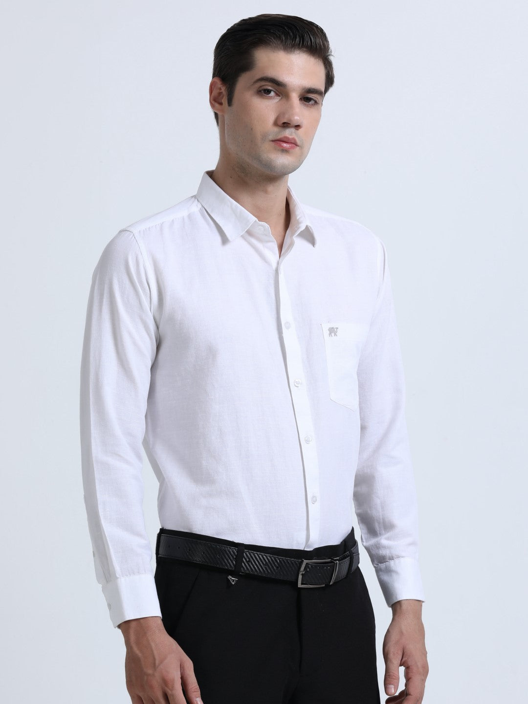 Classic White Linen Blend Shirt