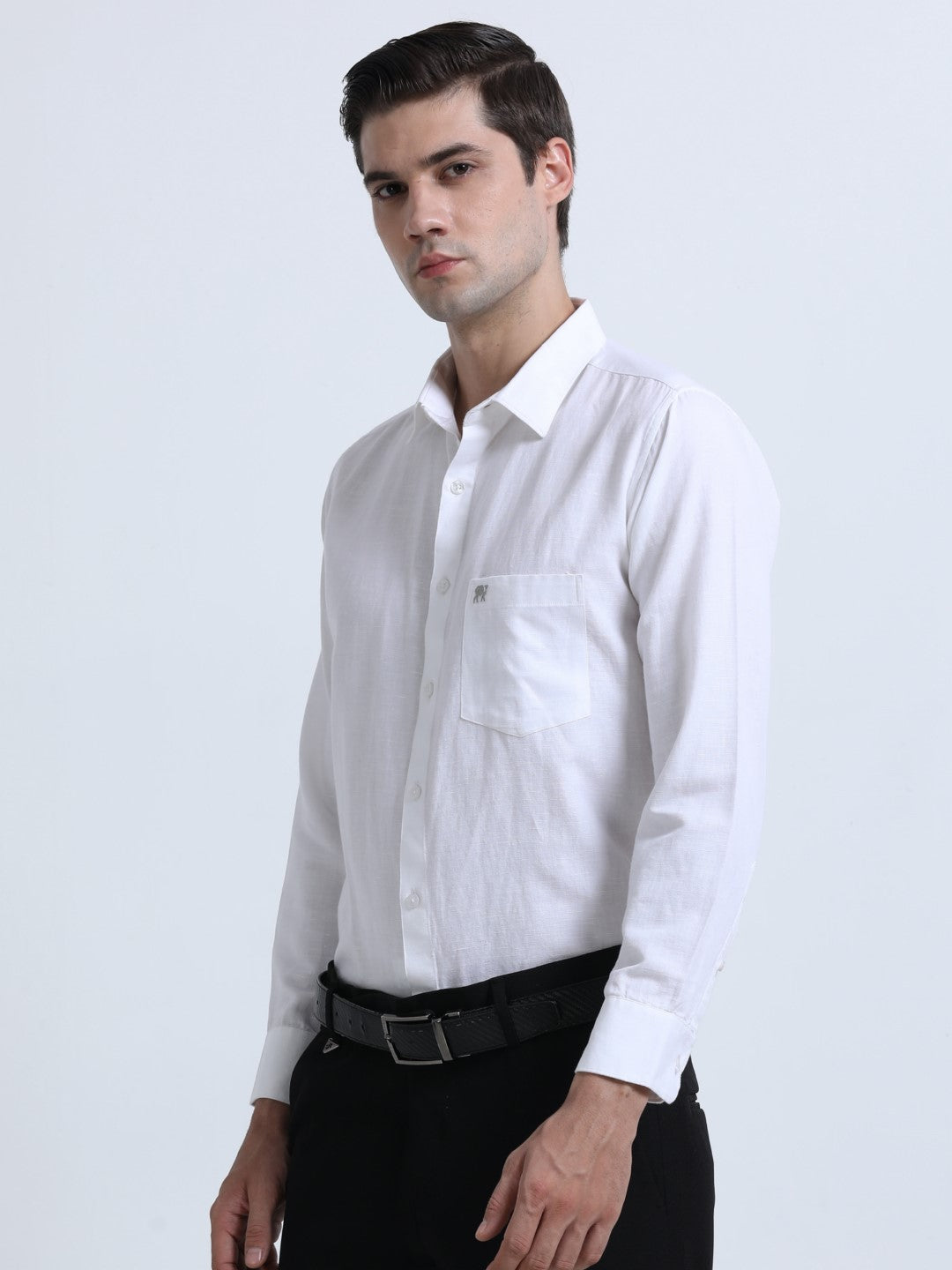 Classic White Linen Blend Shirt