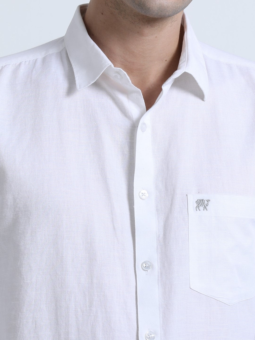 Classic White Linen Blend Shirt