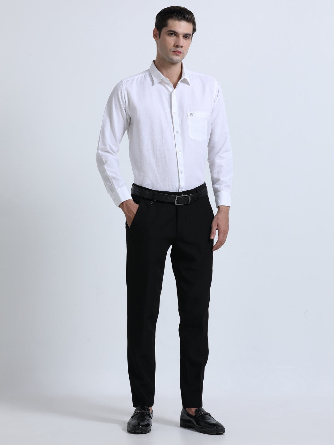 Classic White Linen Blend Shirt