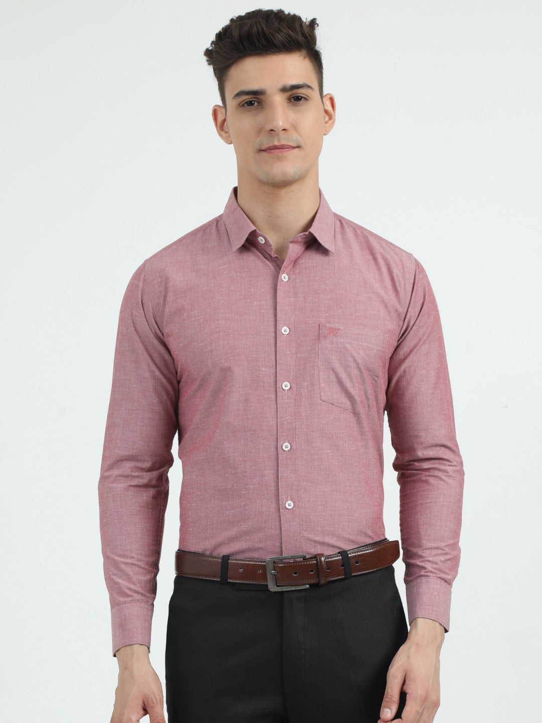 Buy Wine Red Chambray Men's Shirt Online