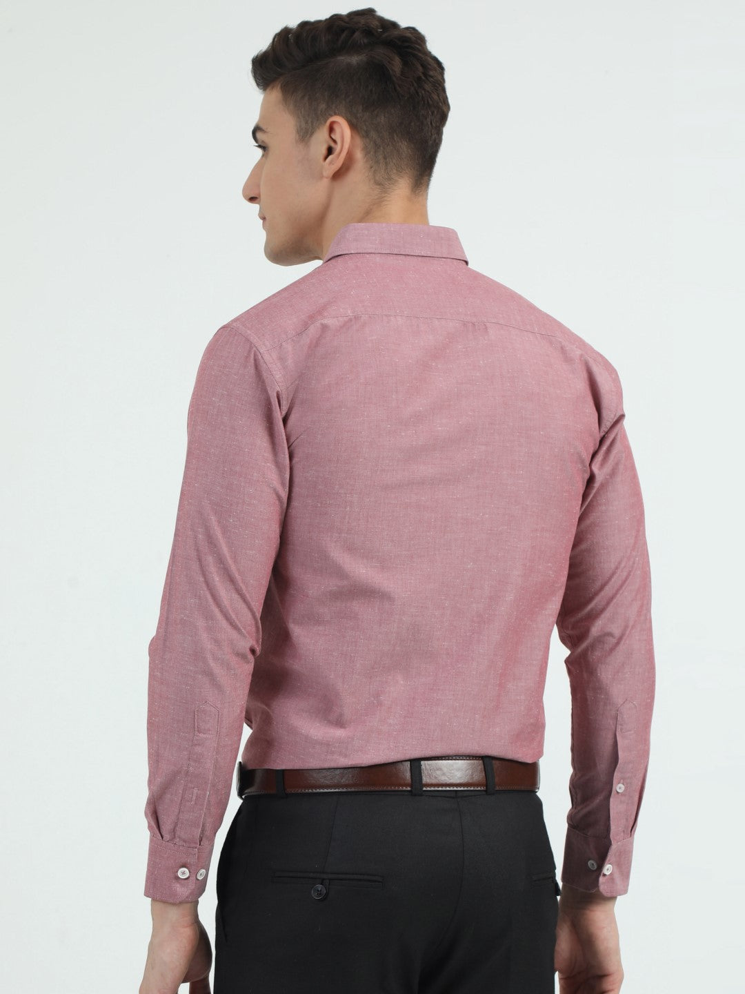 Buy Wine Red Chambray Men's Shirt Online