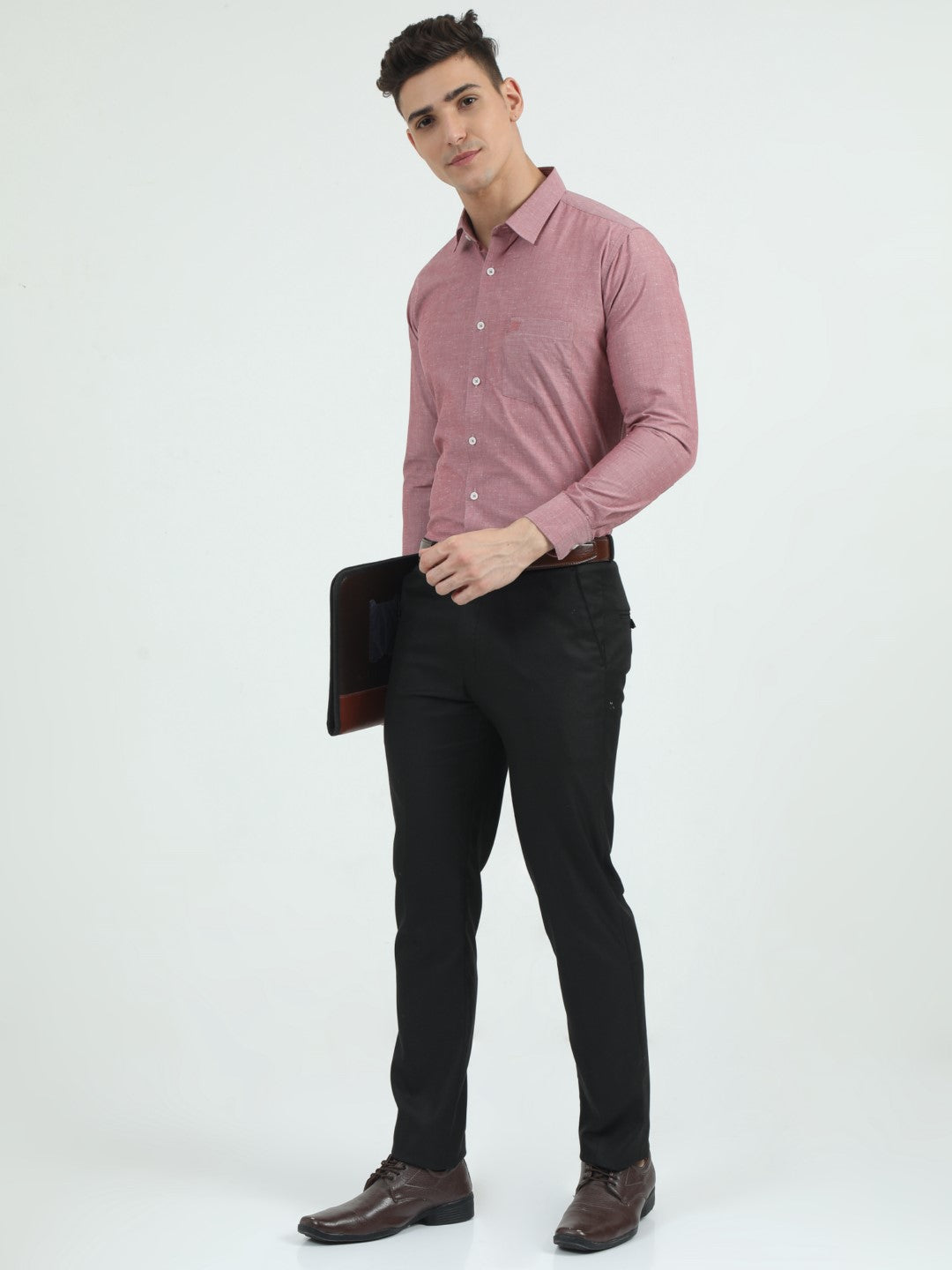 Buy Wine Red Chambray Men's Shirt Online