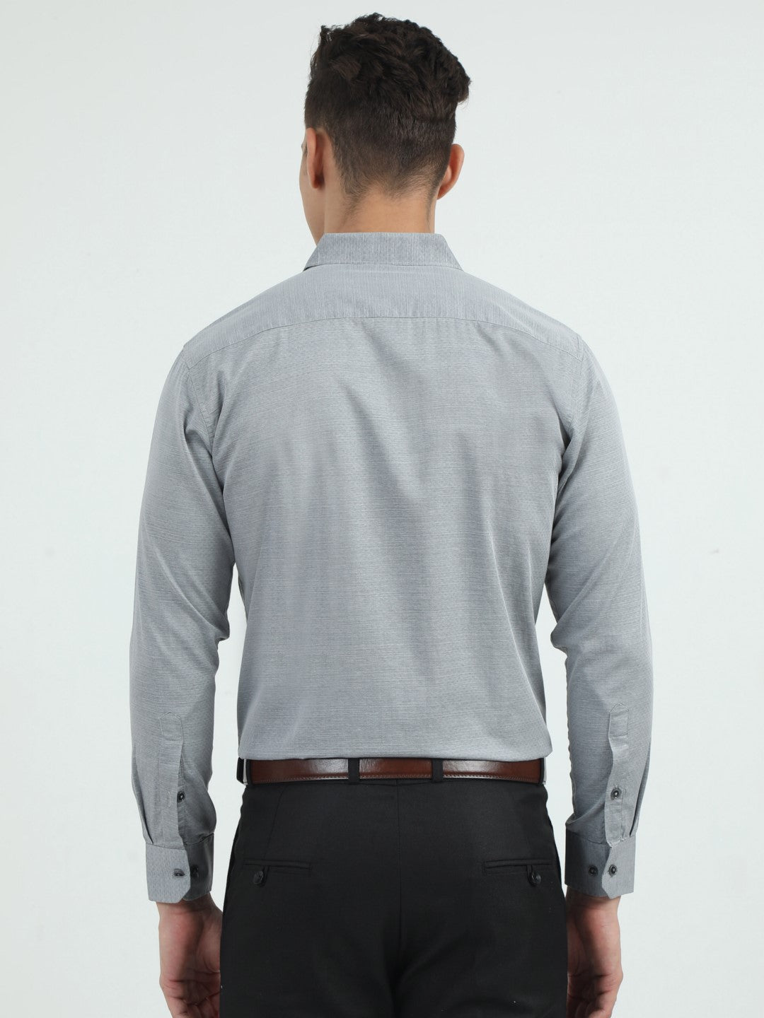 Buy Ash Grey Formal Men's Shirt Online