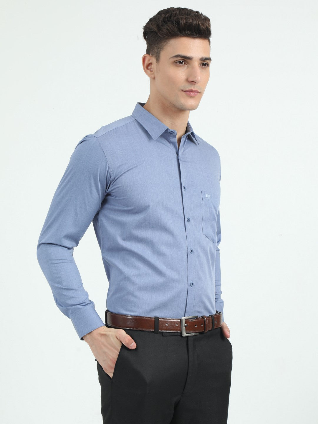 Buy Dusty Blue Formal Men's Shirt Online