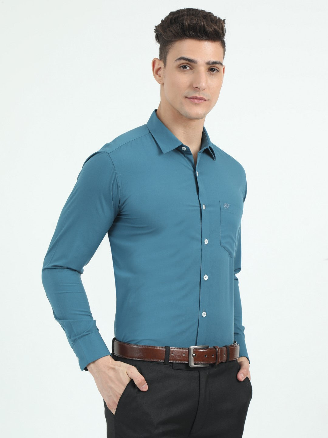 Buy Deep Teal Formal Men's Shirt Online