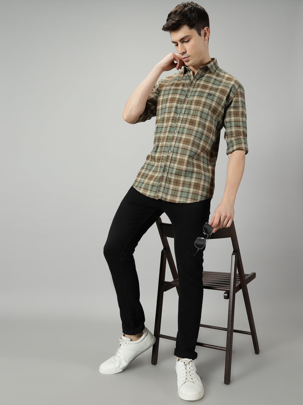 Khakhi Fern Blend Check Shirt