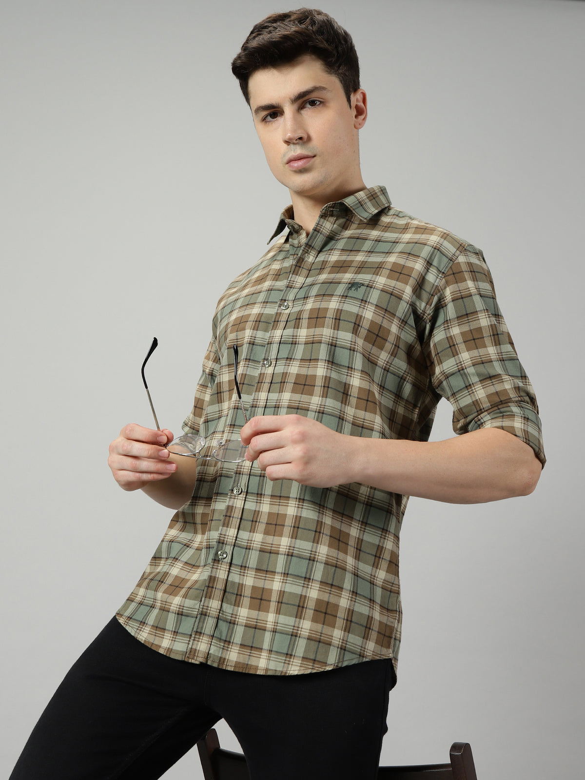 Khakhi Fern Blend Check Shirt