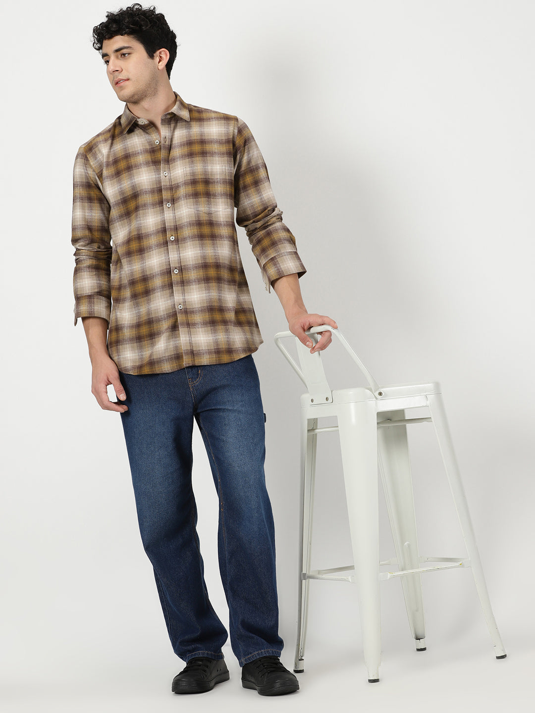 Brown Check Flannel Shirt