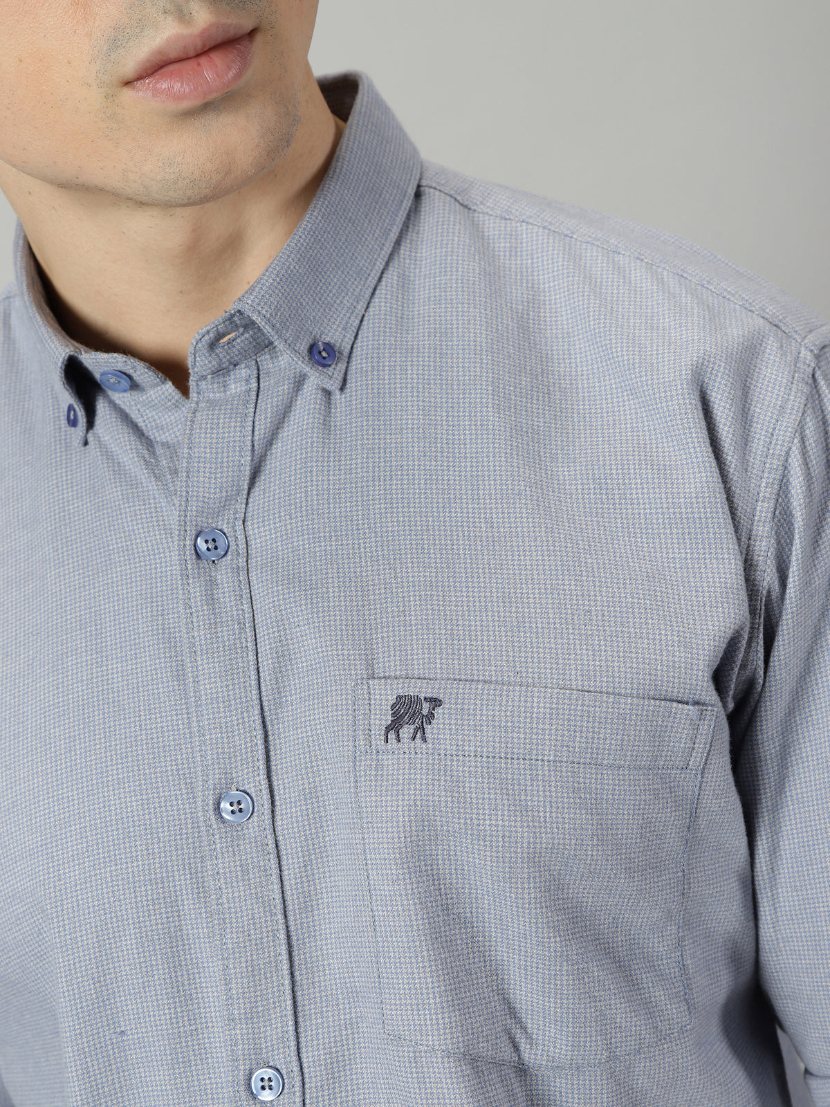 Smokey Blue Houndstooth Shirt