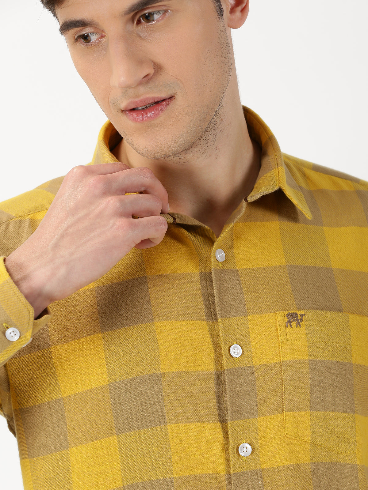 Buy Golden Check Flannel Cotton Men's Shirt Online