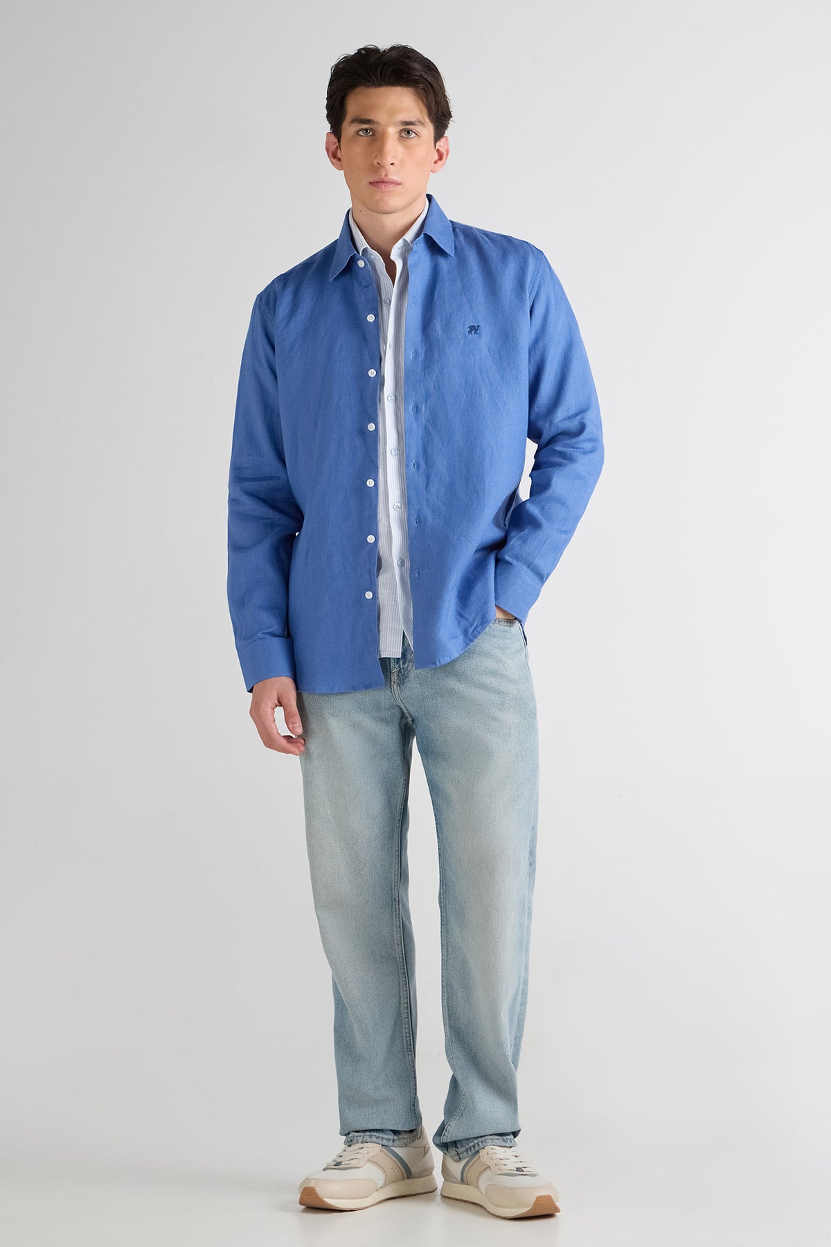 Sapphire Mist Pure Linen Shirt