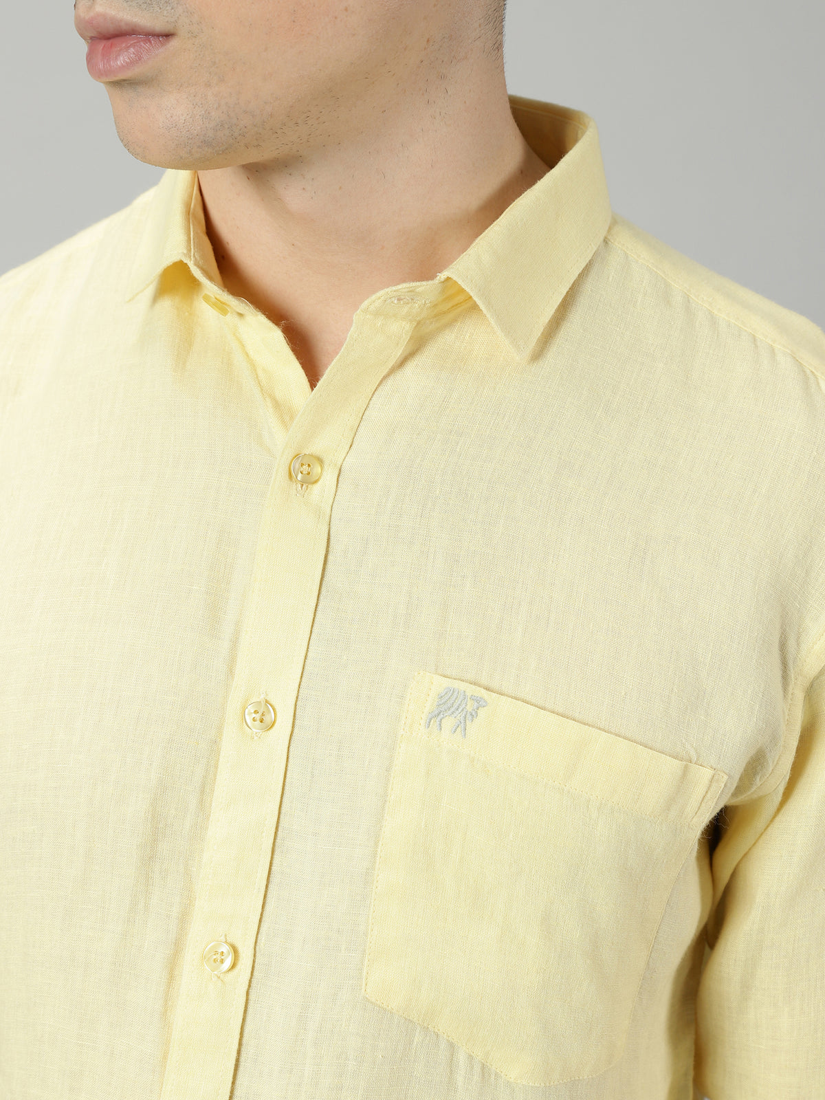 Buy Lemon Zest Pure Linen Men's Shirt Online