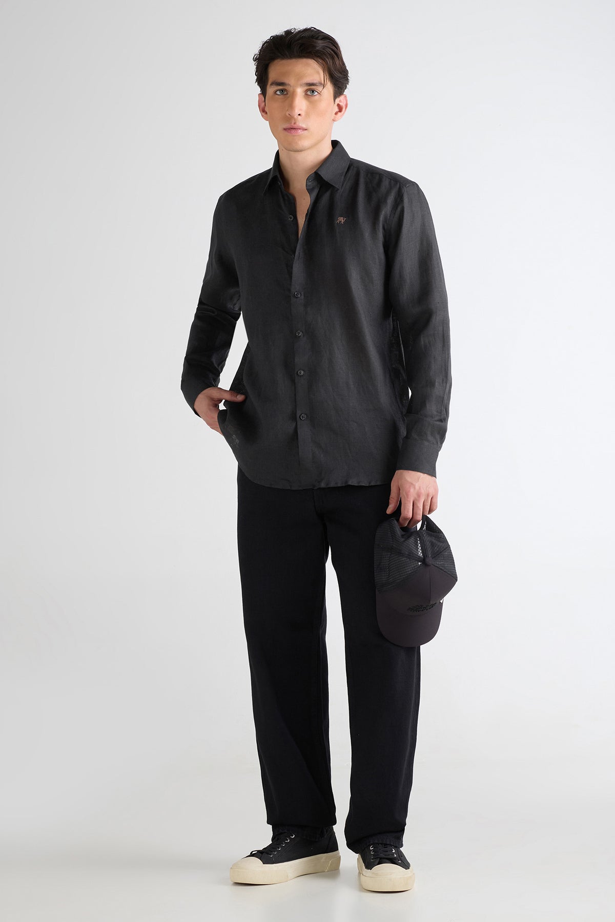 Celestial Dark Pure Linen Shirt