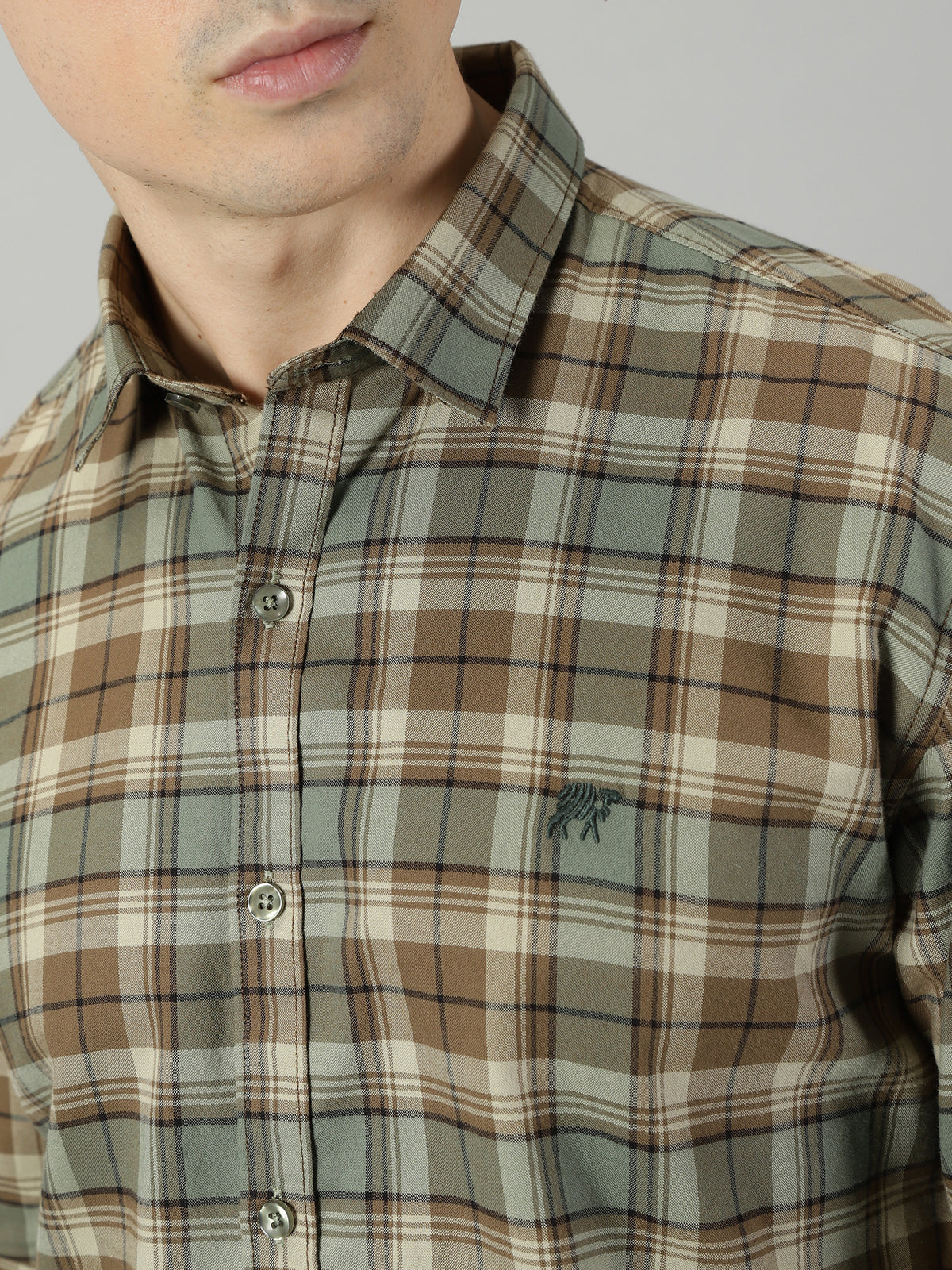 Khakhi Fern Blend Check Shirt