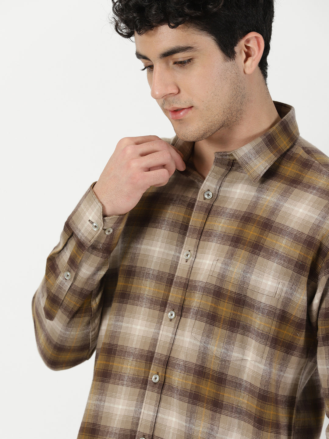 Brown Check Flannel Shirt