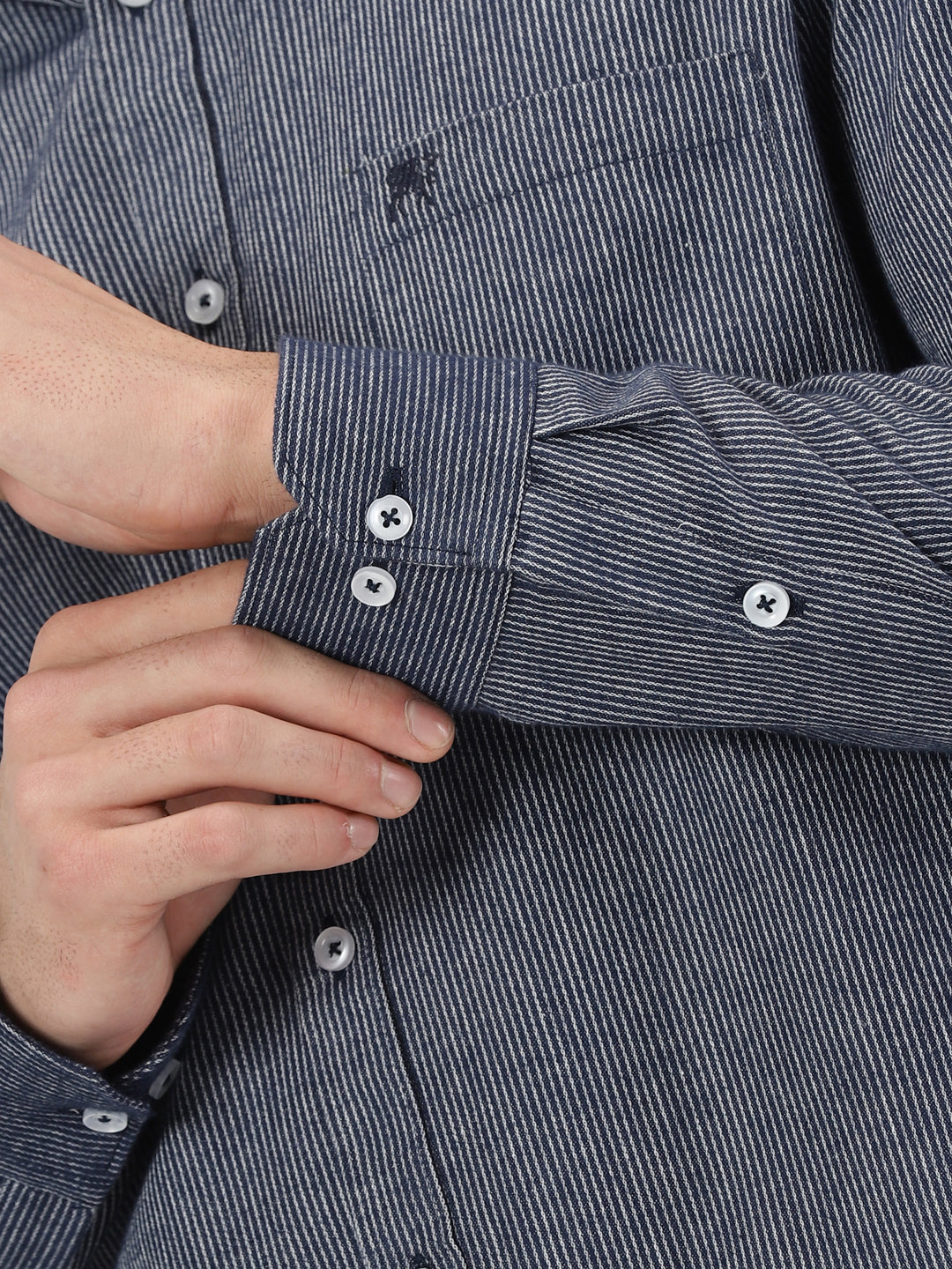 Navy Pinstripe Shirt