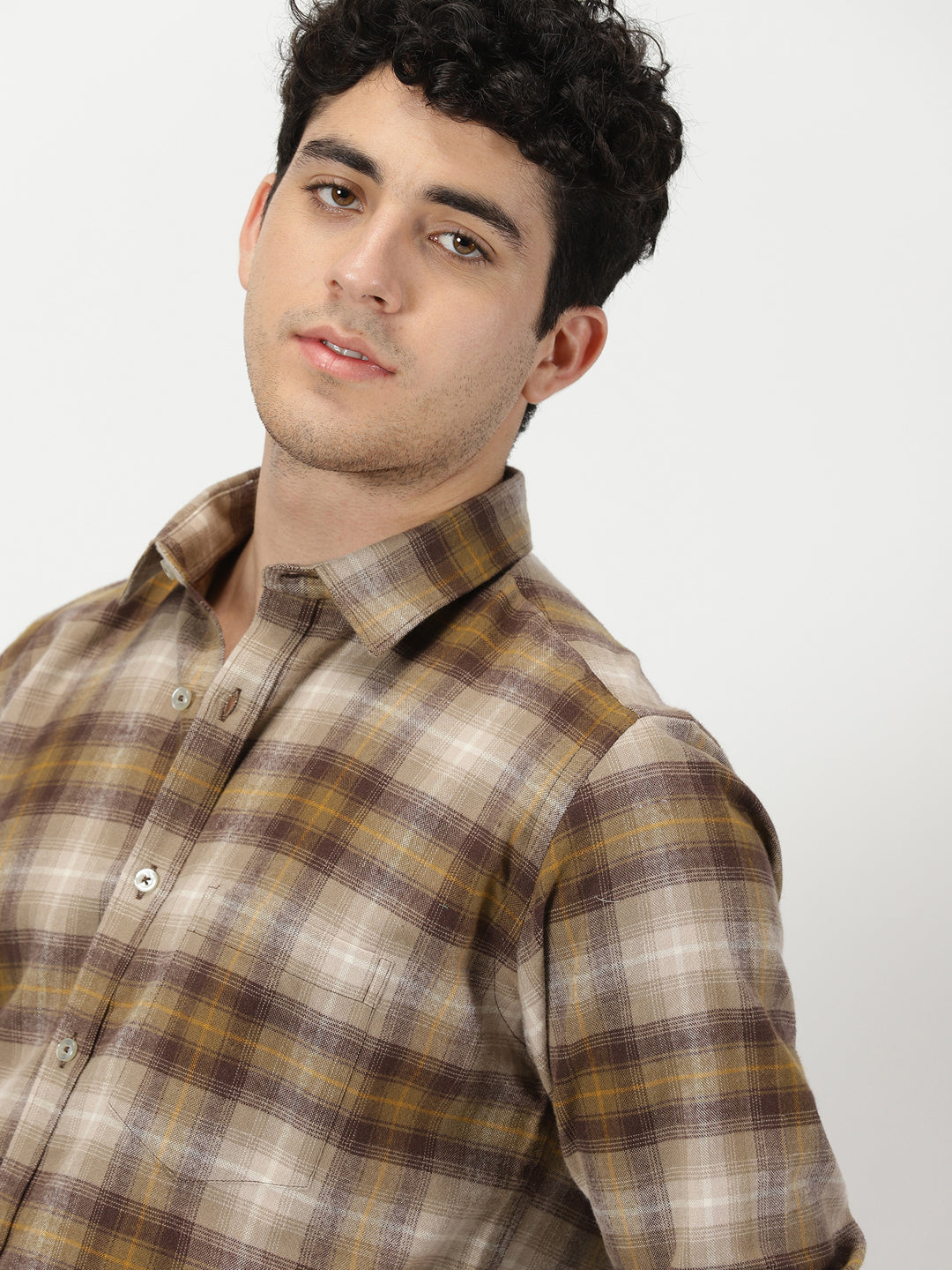 Brown Check Flannel Shirt