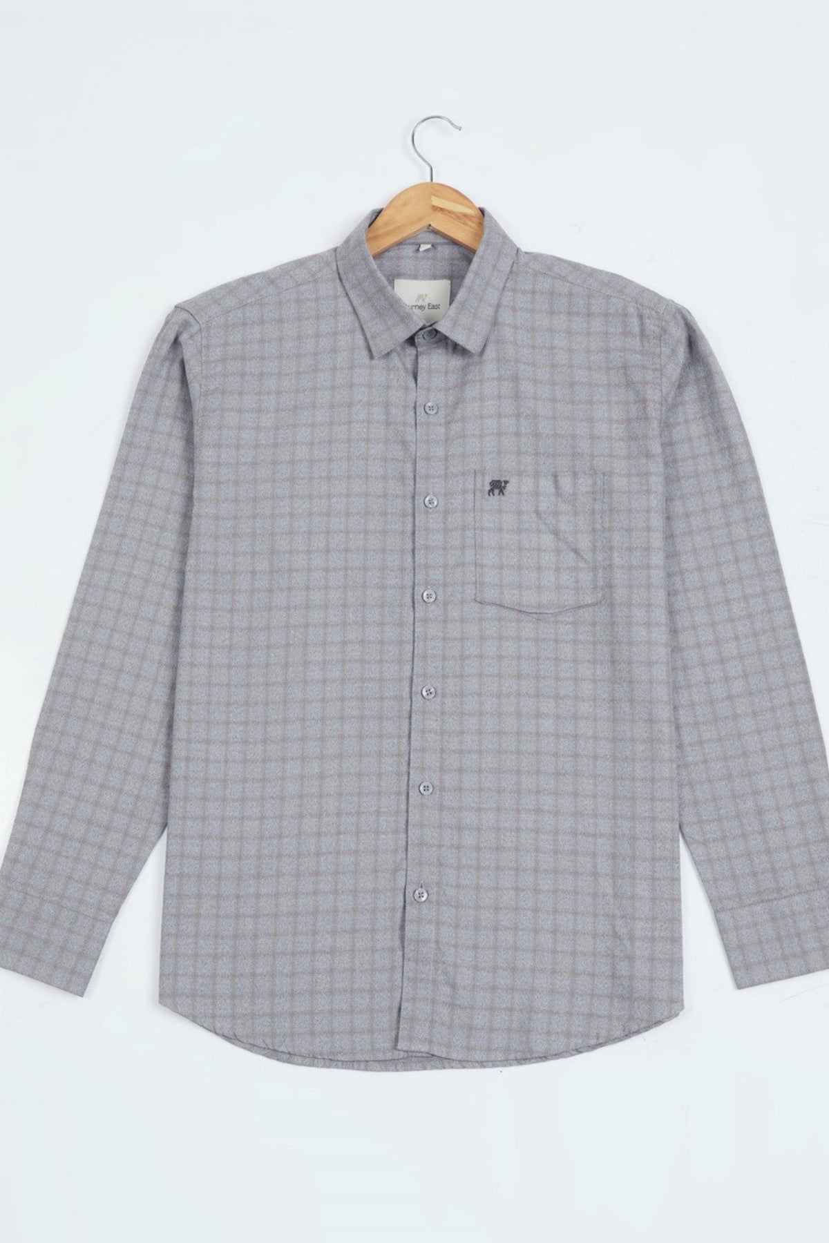 Buy Slate Khaki Checkered Men's Shirt Online