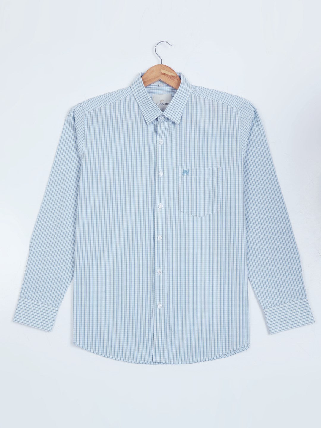 Buy Blue Seersucker Check Men's Shirt Online