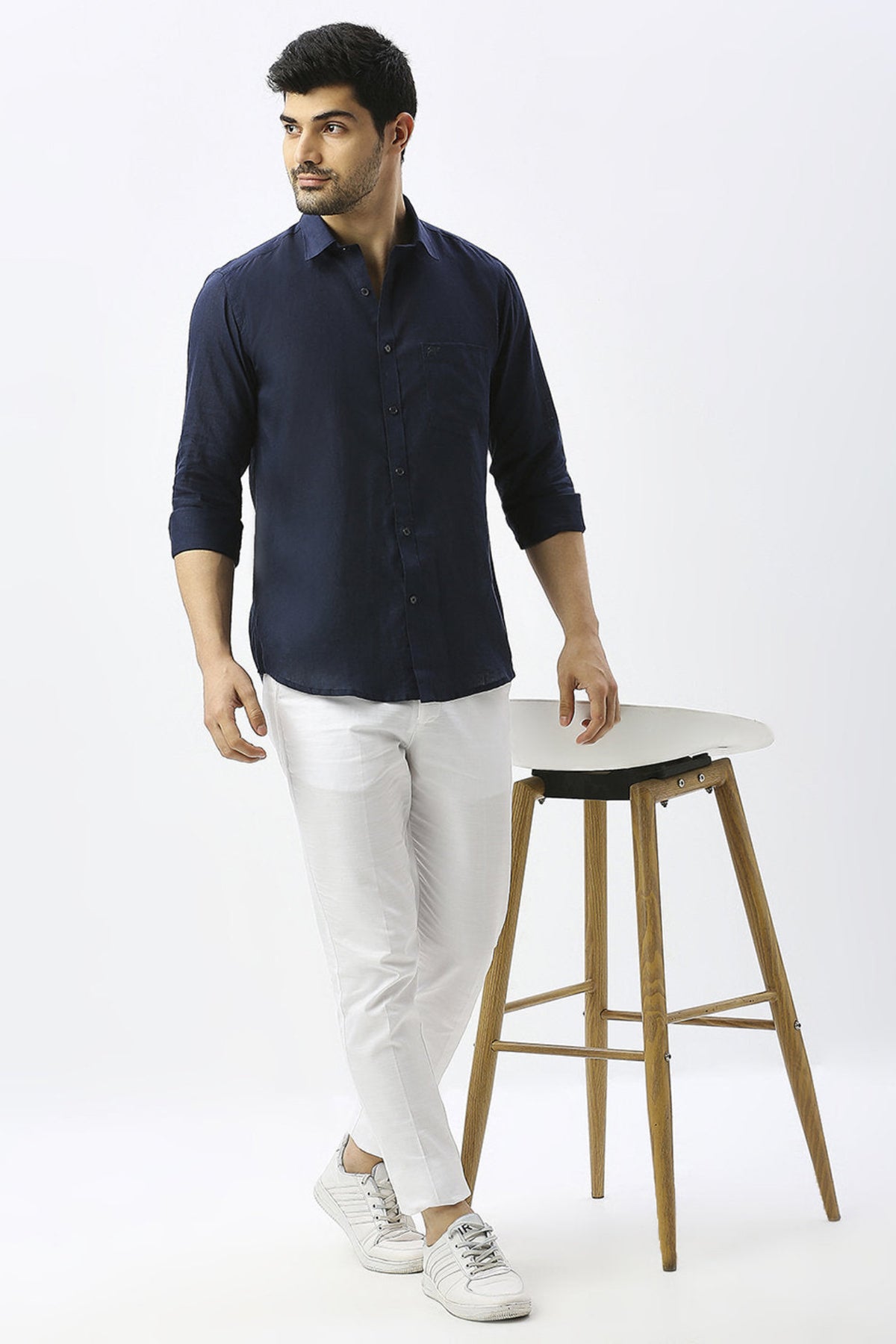Navy Dusk Pure Linen Shirt