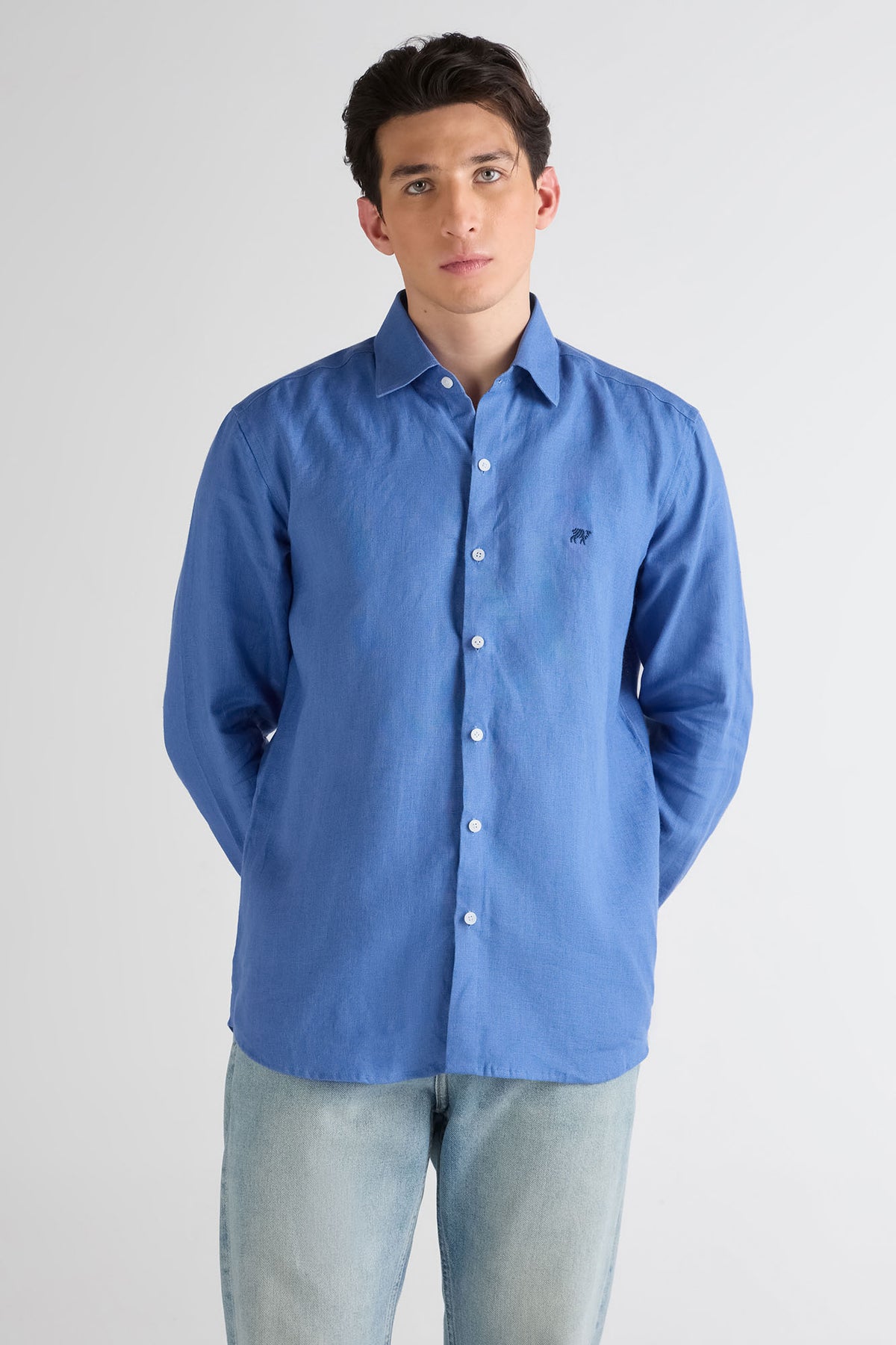 Sapphire Mist Pure Linen Shirt
