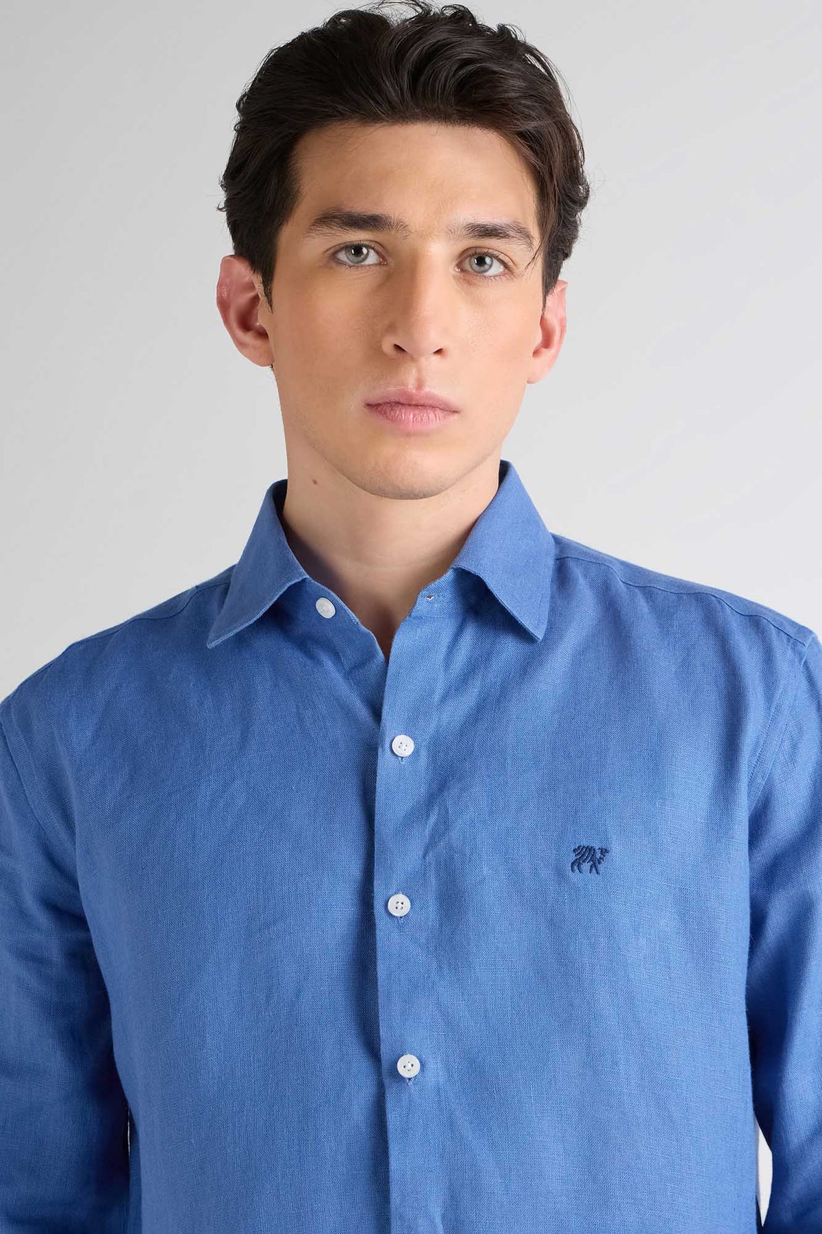 Sapphire Mist Pure Linen Shirt
