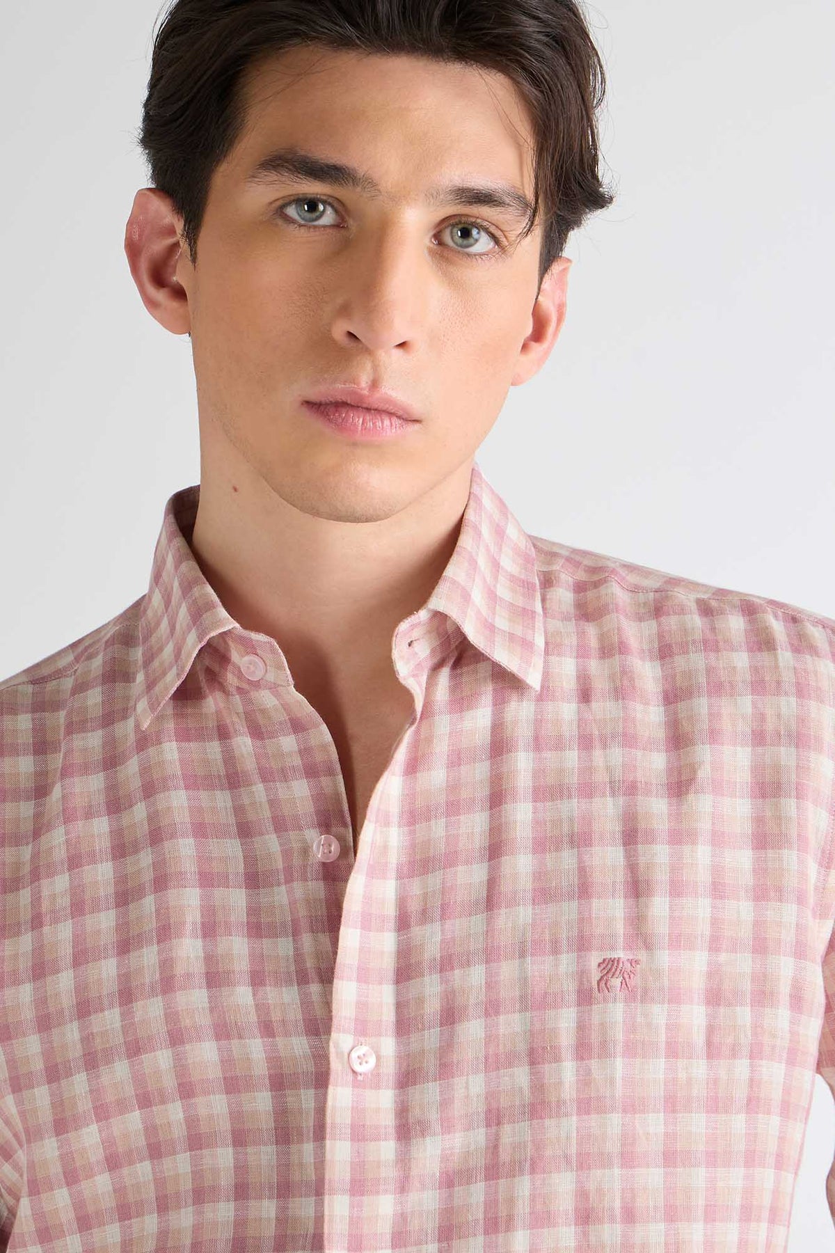 Pastel Check Pure Linen Shirt