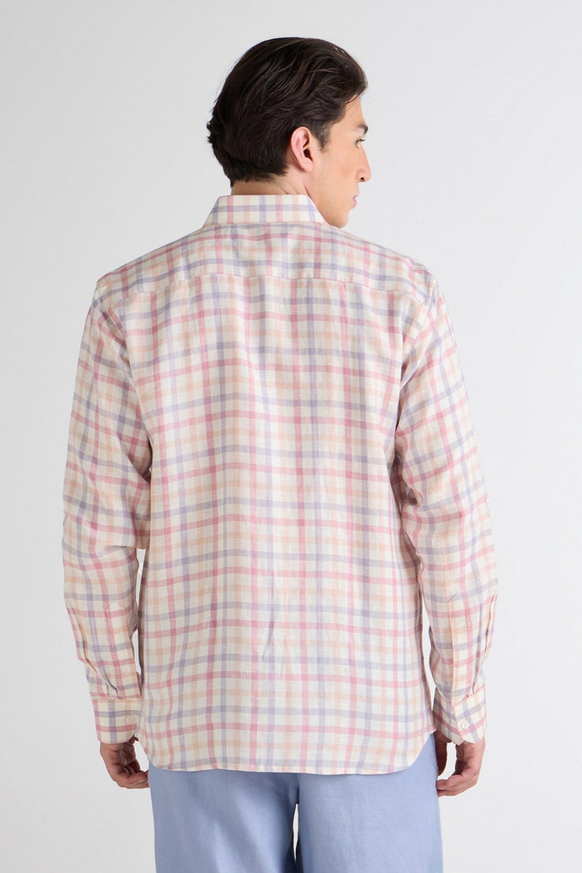 Soft Grid Pure Linen Shirt