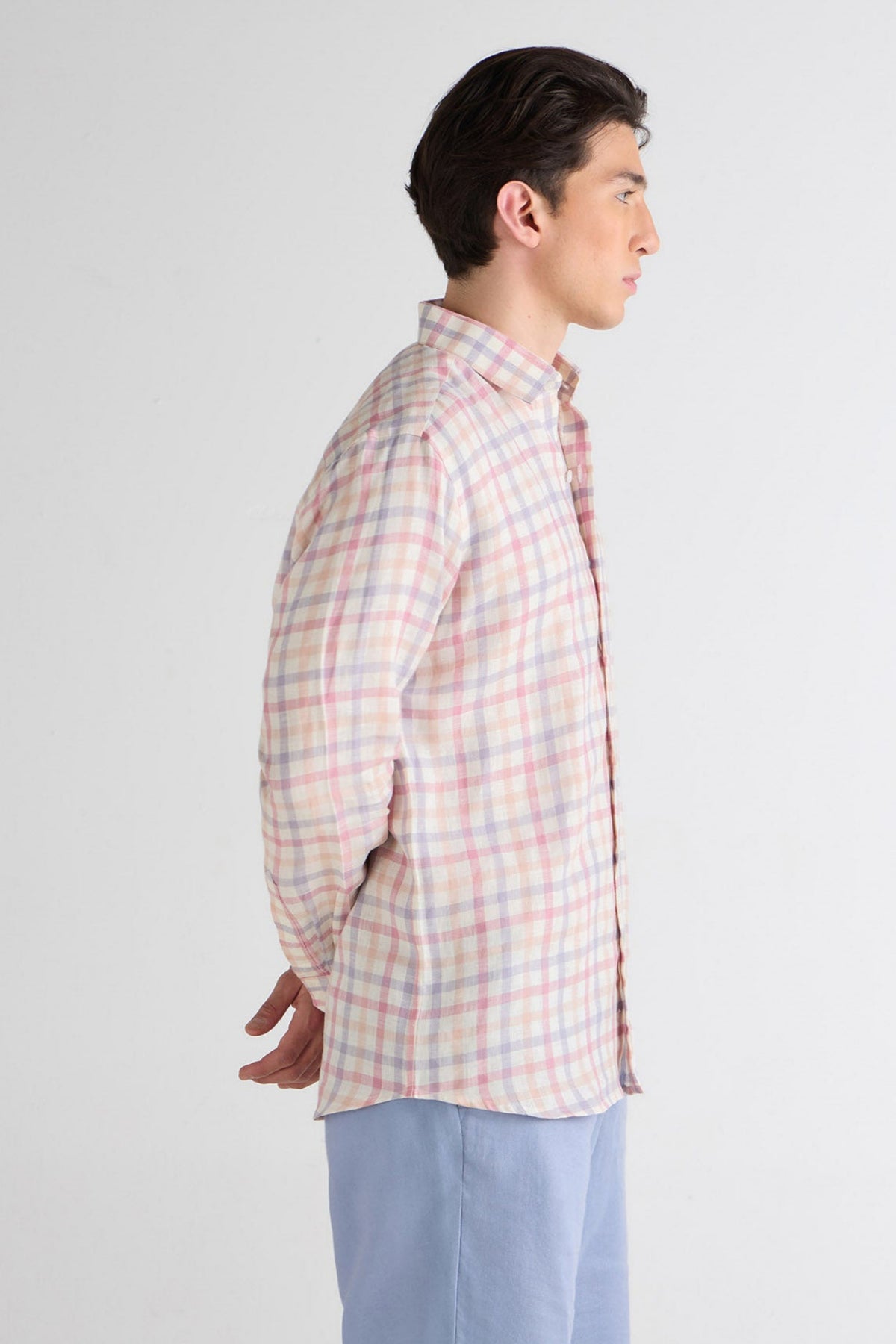 Soft Grid Pure Linen Shirt