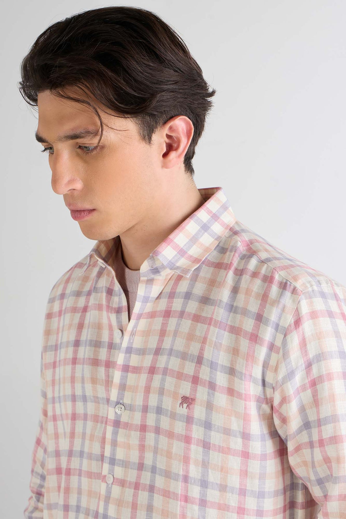 Soft Grid Pure Linen Shirt