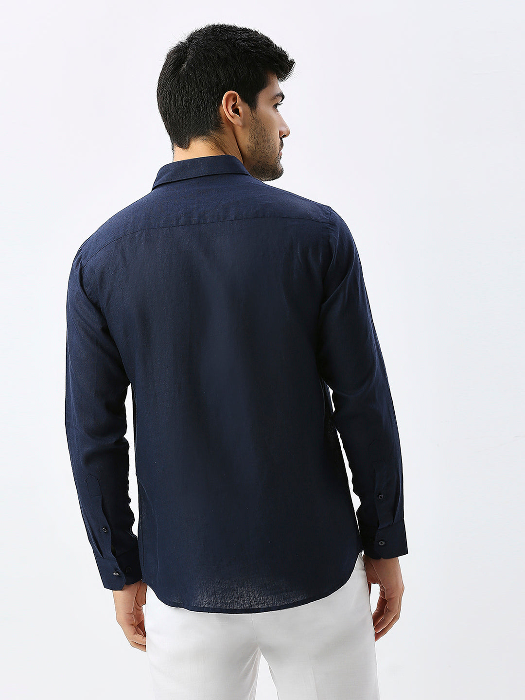 Navy Dusk Pure Linen Shirt