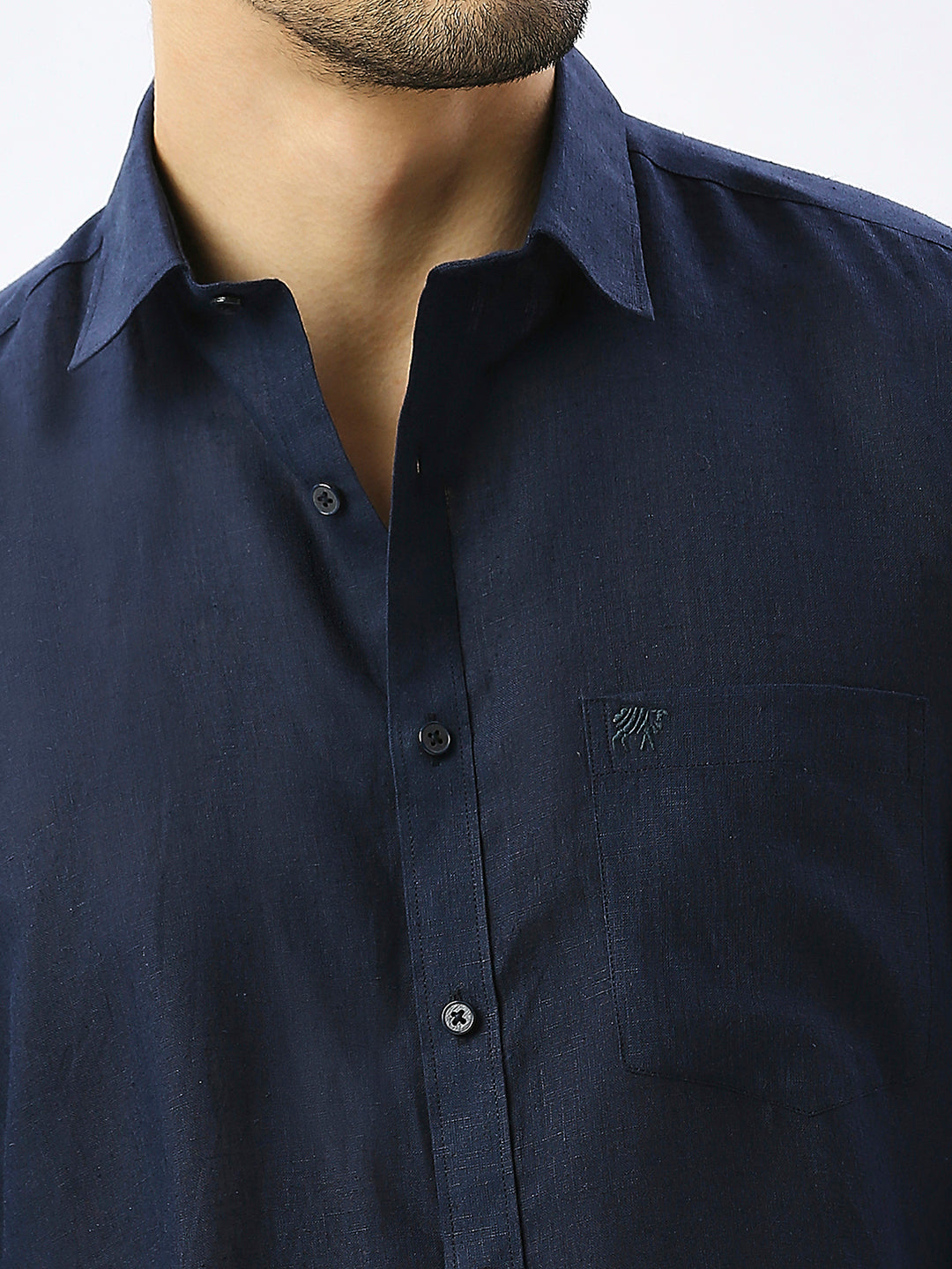 Navy Dusk Pure Linen Shirt