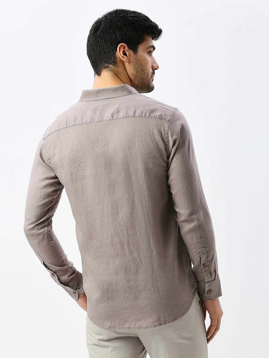 Rustic Khaki Pure Linen Shirt